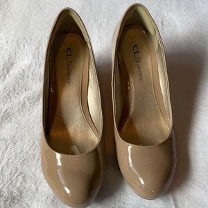 Chinese Laundry Nude Nima Patent Wedges 9.5